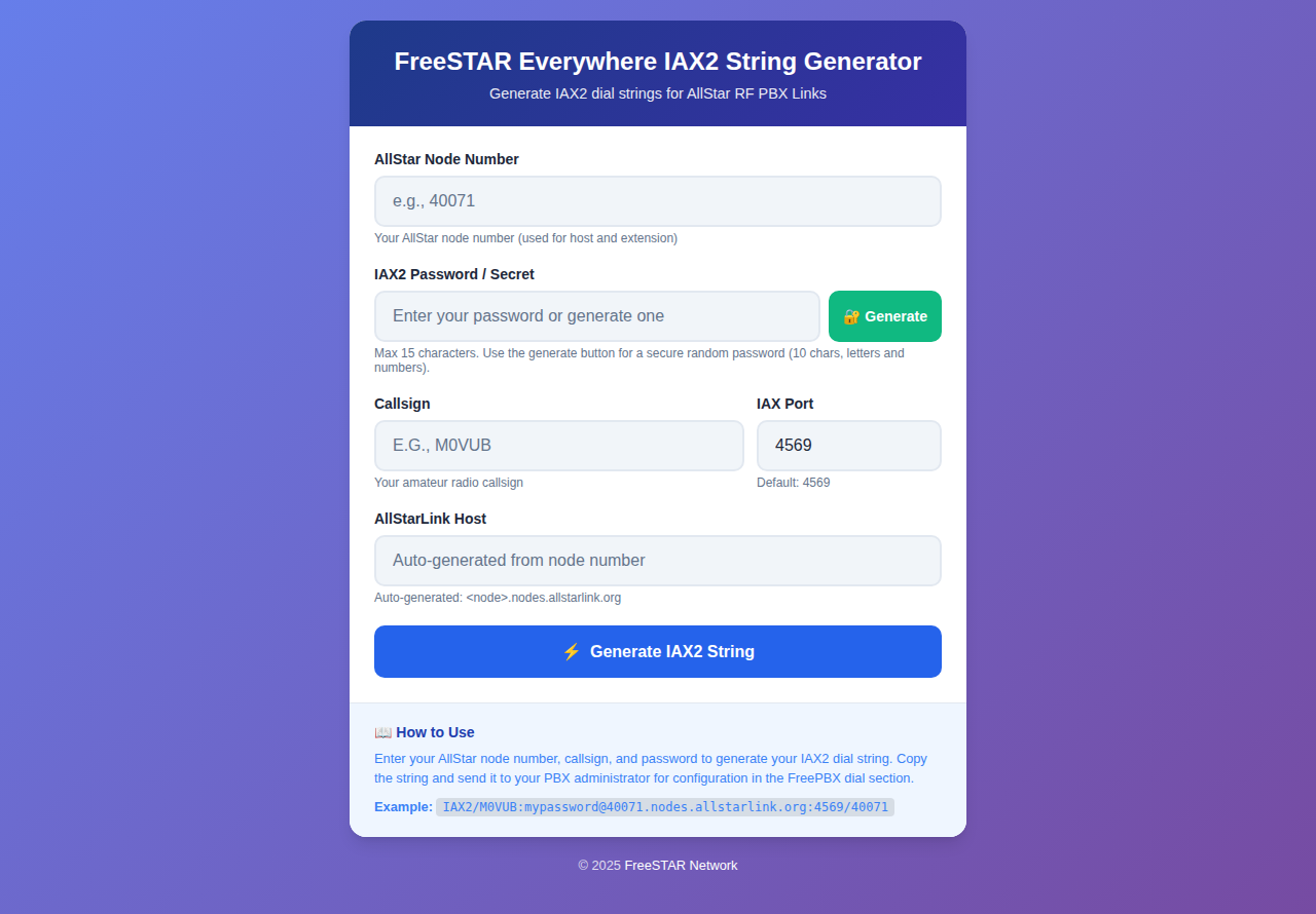IAX2 String Generator